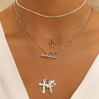 S925 Cross Multi-layer Pendant Hip-hop Retro Necklace Pendant Jewelry main image 4