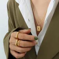 Wholesale Jewelry French Style Geometric 304 Stainless Steel 18K Gold Plated Plating Necklace main image 1
