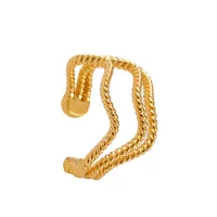 Korea Simple Metal Non-pierced Wave Ear Clip C-shaped Twist Ear Bone Clip High-end Earrings main image 5