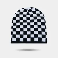 Autumn And Winter Warm Hat Female Fashion Retro Houndstooth Knitted Hat sku image 4