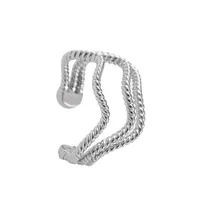 Korea Simple Metal Non-pierced Wave Ear Clip C-shaped Twist Ear Bone Clip High-end Earrings sku image 2