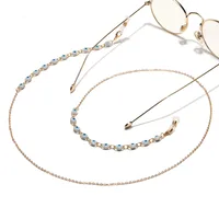 Cross-border Fashion Simple Eyes Thousand Flowers Handmade Chain Sunglasses With Metal Glasses Chain main image 2