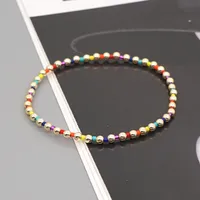 Bohemian Glass Millet Bead Bracelet Women 3mm Acrylic Beaded Bracelet main image 1