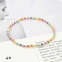 Bohemian Glass Millet Bead Bracelet Women 3mm Acrylic Beaded Bracelet main image 4