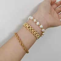 Geometric 201 Stainless Steel 316 Stainless Steel  Titanium Steel Gold Plated In Bulk main image 3