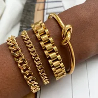 Geometric 201 Stainless Steel 316 Stainless Steel  Titanium Steel Gold Plated In Bulk main image 4
