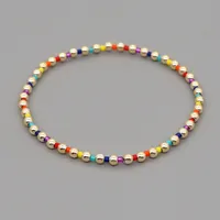 Bohemian Glass Millet Bead Bracelet Women 3mm Acrylic Beaded Bracelet sku image 1