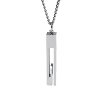 New Simple Stainless Steel Back-shaped Pillar Pendant Couple Sweater Chain main image 5