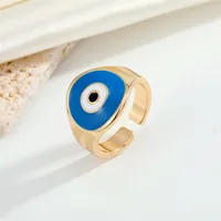 Europe And America Cross Border Ornament Retro Trend Round Drop Oil Devil's Eye Ring Turkish Eye Ring Bracelet main image 2