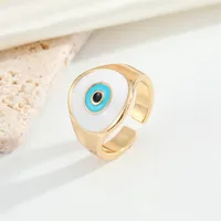 Europe And America Cross Border Ornament Retro Trend Round Drop Oil Devil's Eye Ring Turkish Eye Ring Bracelet main image 3