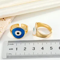 Europe And America Cross Border Ornament Retro Trend Round Drop Oil Devil's Eye Ring Turkish Eye Ring Bracelet main image 4