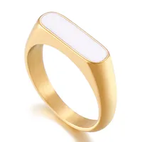Ring Wholesale Titanium Steel Fashion European And  Oval Metal Stainless Steel Resin Ring One-piece Delivery main image 1