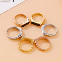 Ring Wholesale Titanium Steel Fashion European And  Oval Metal Stainless Steel Resin Ring One-piece Delivery main image 3