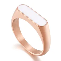 Ring Wholesale Titanium Steel Fashion European And  Oval Metal Stainless Steel Resin Ring One-piece Delivery main image 5