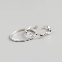 Japanese And Korean Style S925 Sterling Silver Ins Style Geometric Twisted Mobius Very Simple And Fine Little Finger Ring All-match Silver Ring Bracelet main image 1