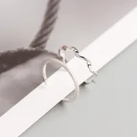 Japanese And Korean Style S925 Sterling Silver Ins Style Geometric Twisted Mobius Very Simple And Fine Little Finger Ring All-match Silver Ring Bracelet main image 3
