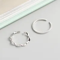 Japanese And Korean Style S925 Sterling Silver Ins Style Geometric Twisted Mobius Very Simple And Fine Little Finger Ring All-match Silver Ring Bracelet main image 4