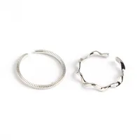 Japanese And Korean Style S925 Sterling Silver Ins Style Geometric Twisted Mobius Very Simple And Fine Little Finger Ring All-match Silver Ring Bracelet main image 5