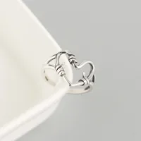 925 Sterling Silver No Inlaid Heart Rings main image 3