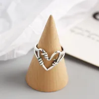 925 Sterling Silver No Inlaid Heart Rings main image 4