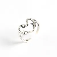 925 Sterling Silver No Inlaid Heart Rings main image 5