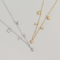 Yhn062 S925 Sterling Silver Geometric Star Design Sense Necklace Clavicle Chain main image 1