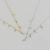 Yhn063 S925 Sterling Silver Small Pepper Stacked Clavicle Chain Necklace Silver Necklace main image 1