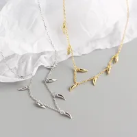 Yhn063 S925 Sterling Silver Small Pepper Stacked Clavicle Chain Necklace Silver Necklace main image 2