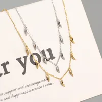 Yhn063 S925 Sterling Silver Small Pepper Stacked Clavicle Chain Necklace Silver Necklace main image 4