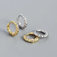 Yhe0376 Retro S925 Silver Heavy Industry Twisted Metal Wind Ear Ring Ear Buckle main image 5