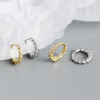 Yhe0376 Retro S925 Silver Heavy Industry Twisted Metal Wind Ear Ring Ear Buckle main image 3