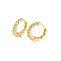 Yhe0376 Retro S925 Silver Heavy Industry Twisted Metal Wind Ear Ring Ear Buckle main image 2