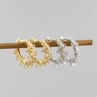 925 Sterling Silver Gem Geometric Earrings Ear Studs main image 2
