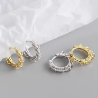 925 Sterling Silver Gem Geometric Earrings Ear Studs main image 3