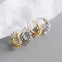 925 Sterling Silver Gem Geometric Earrings Ear Studs main image 4
