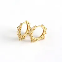 925 Sterling Silver Gem Geometric Earrings Ear Studs main image 5