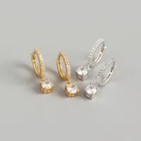 925 Sterling Silver Gem Geometric Earrings main image 5