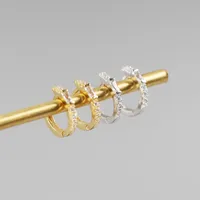 Yhe0153 Best Seller In Europe And America S925 Sterling Silver Ins Wind Long Square Stone Diamond Personality Hipster Ear Ring Ear Clip Ear Studs main image 4