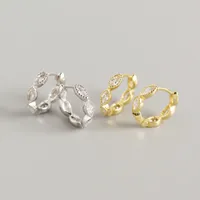 925 Sterling Silver Gem Geometric Earrings Ear Studs main image 5