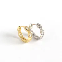 925 Sterling Silver Gem Geometric Earrings Ear Studs main image 1