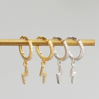 925 Sterling Silver Gem Geometric Earrings main image 4