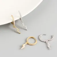 925 Sterling Silver Gem Geometric Earrings main image 2