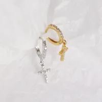 Fashion Cross Diamond Gem Earrings main image 4