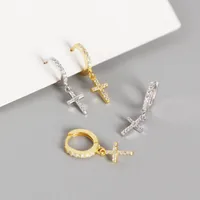 Fashion Cross Diamond Gem Earrings main image 3