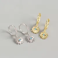 Yhe0208 S925 Sterling Silver Geometric Eyes Diamond Devil Eyes Earrings main image 5