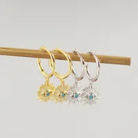 Yhe0208 S925 Sterling Silver Geometric Eyes Diamond Devil Eyes Earrings main image 4