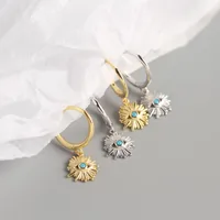 Yhe0208 S925 Sterling Silver Geometric Eyes Diamond Devil Eyes Earrings main image 3