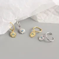 Yhe0208 S925 Sterling Silver Geometric Eyes Diamond Devil Eyes Earrings main image 2