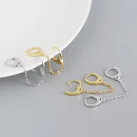 925 Sterling Silver No Inlaid Geometric Earrings main image 4