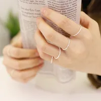 Korean Version Of S925 Sterling Silver Fashion Car Flower Flashing Fine Ring Index Finger Ring Joint Tail Ring Female Silver Jewelry main image 3